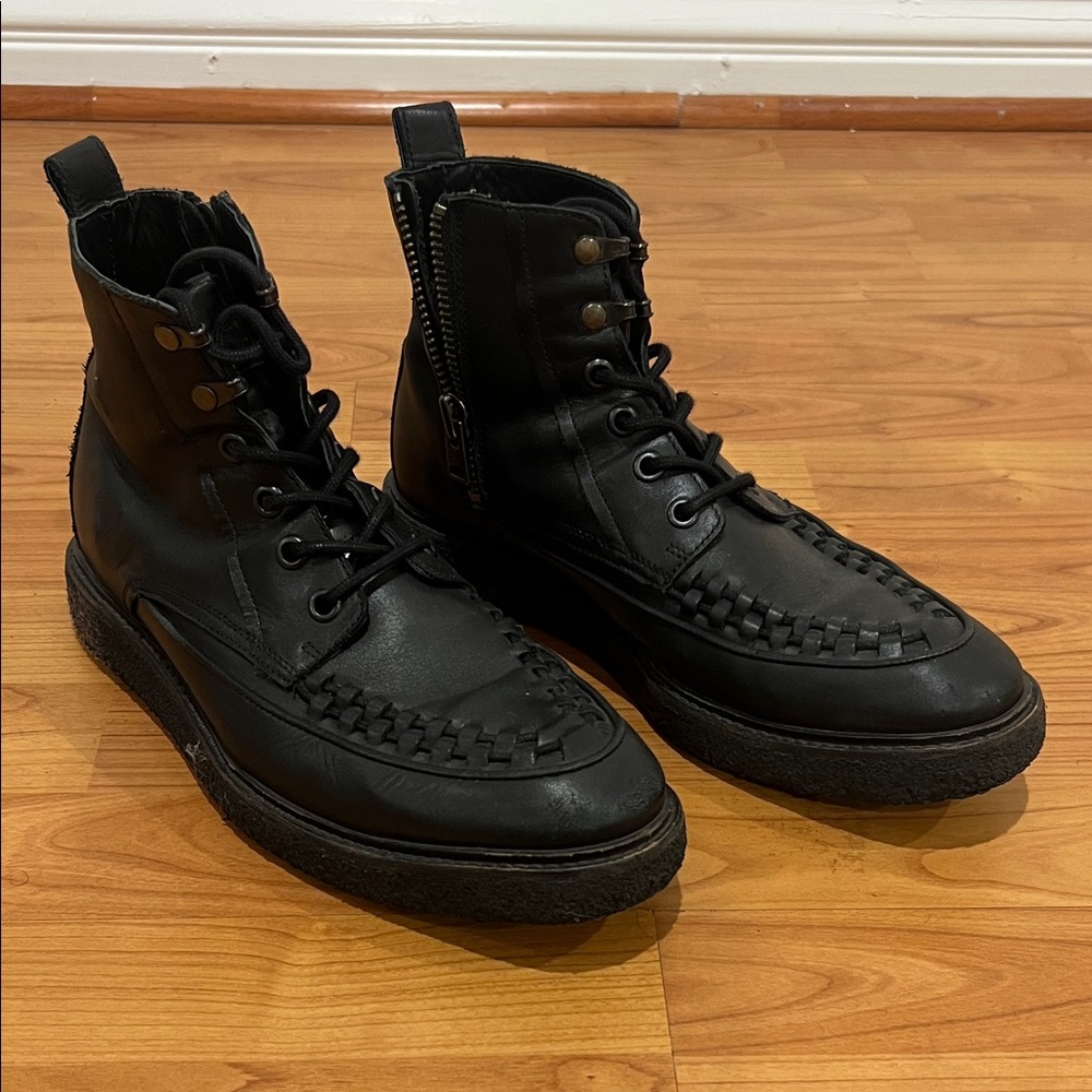 All Saints Black Leather Men's Boots
